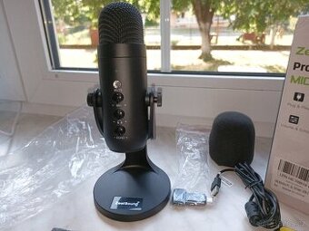 Studiový mikrofon z kovu pro streamováníí a hraní