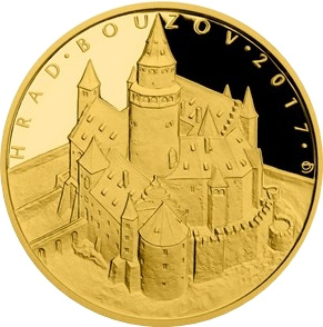 Zlatá mince 5000 Kč Hrad Bouzov 1/2oz ČNB 2017 PROOF