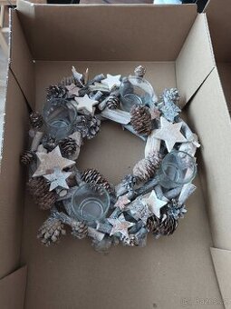 Vánoční adventní věnec 30cm přírodní materiál
