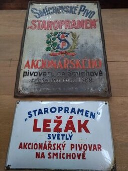 Staré pivní reklamní cedule