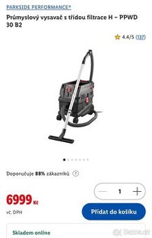 Průmyslový vysavač s třídou filtrace H – PPWD 30 B2