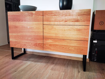 3 komody z broušeného dubu, masiv