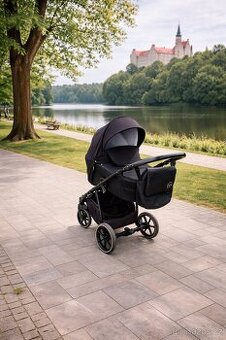 Černý kočár dvojkombinace 2v1 Lonex Pax