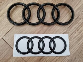 AUDI KRUHY ZNAK LOGO čierne lesklé čierny lesk