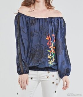 Dámská Dívčí Halenka Top Desigual Carla Peacoat XS