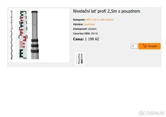 Nivelační lat 2,5m teleskopická - 1