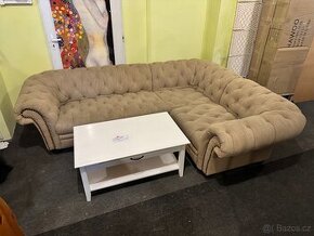 Hezká rohová Sedací souprava Chesterfield
