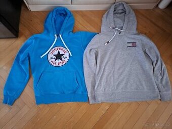 2x Znač. Bavlněná mikina Converse,Hilfinger vel. M