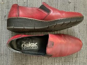 Vínové dámské polobotky Rieker 39