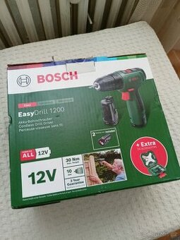 NOVÝ Bosch EasyDrill 1200, 2x baterie, nabíječka, kufr