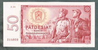 Staré bankovky 50 kčs 1964 serie A  pěkný stav