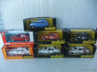 PREDAM konvolut Peugeot v 1:43 od SOLIDO,DINKY,ELIGOR