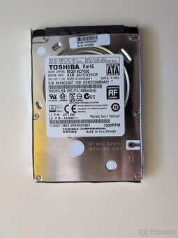 Toshiba HDD 500GB – 2.5" SATA III, 7200 rpm, 7mm, 16M