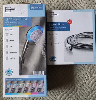 LED sprchová hlavice + hadice