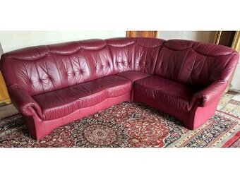 Luxusní rohová kožená sedací souprava, 3034