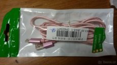 USB kabel zn TOPK typ C nový 1,8m kvalitní a odolný-růžový - 1