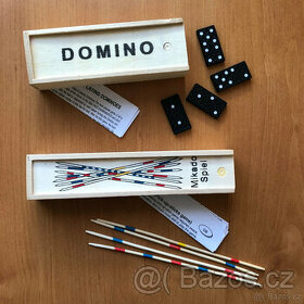 Nové dřevěné hry, domino a mikádo