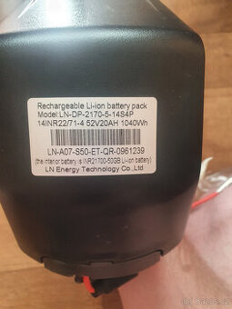 Nová baterie 20 Ah - 52V Vhodné pro kolo s výkonem do 2000 W