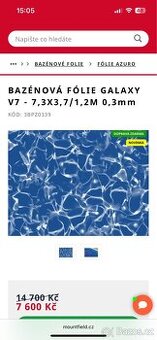 Bazénová folie na bazén V7 Azuro