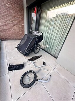Thule Chariot Double Sport 2 + jogging set Midnight Black