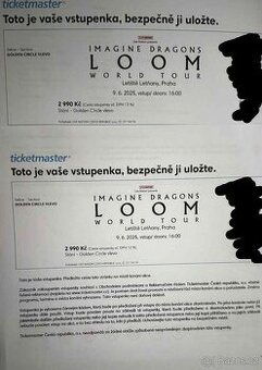 Imagine Dragons 2x stání Golden Circle vlevo