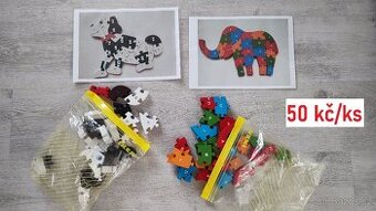Puzzle dřevěné, puzzle, knížky, plyšáci aj.