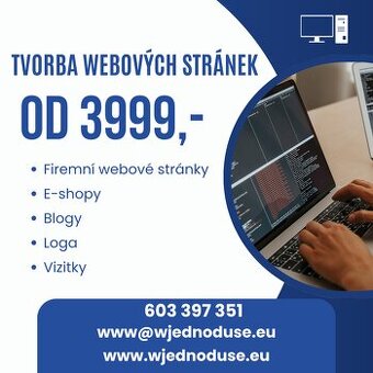 ⚡Webové stránky rychle, kvalitně od 3999,-⚡
