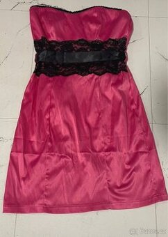 Šaty - růžovo/černé