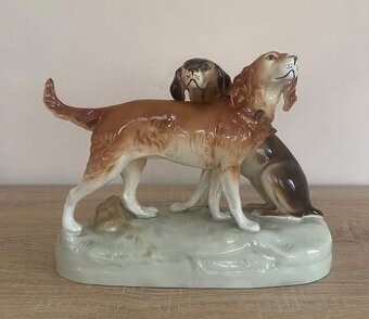 Porcelánové sošky psov,značky Royal Dux.