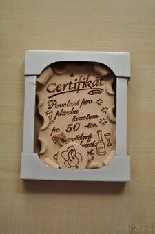 keramický certifikát k padesátinám