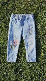Nové džíny s kytičkami vel.86