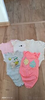 Body krátký rukáv - 5ks, vel. 9-12 měsíců