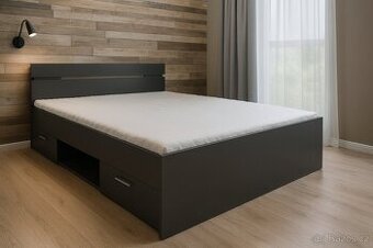 Multifunkční postel s rošty a matrací vcelku komplet NOVÉ