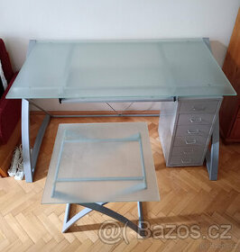 PC/psací/kancelářský stůl set s menším stolkem a šuplíky