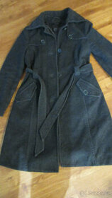 Černošedý zimní kabát Hallhuber velikost 38 - 1