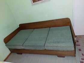 Retro Art Deco gauč s 3 matracemi