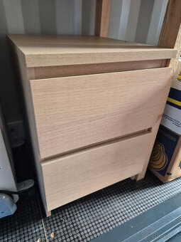 MALM Komoda se 2 zásuvkami, dubová dýha - 1
