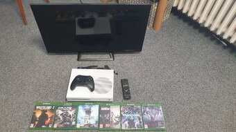 Xbox one S + 6 her + televize Komplet 4500Kč