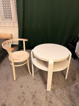 Retro křesílko a stolek – originál značky BERNKOP