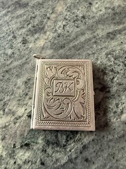 Starožitná stříbrná knížečka na foto. Č3.