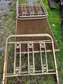 Mosazná dvojpostel 1 republika Art deco