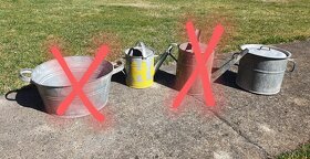 Plechové nádobí a zahradní nádoby