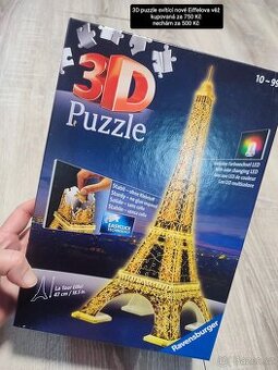 Nové 3D puzzle Eiffelova věž svítící, sleva
