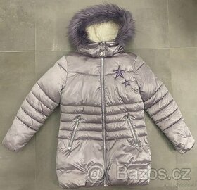 Dívčí zimní zateplený kabát s kapucí Next, vel. 152