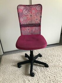 Dětská otočná židle růžová - 1