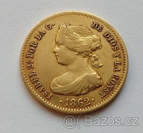 Zlatý 40 Reales 1862 - ISABELLA II. - 1