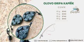 Kaprové olovo Gripa s kapříkem 65-95g