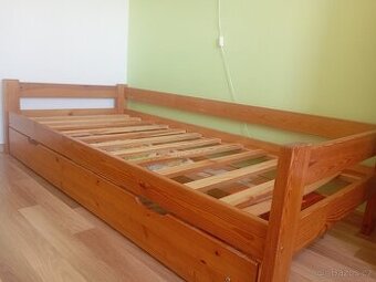 Postel masiv 90x200 s úložným prostorem