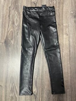 dívčí koženkové zateplené legíny h&m vel 122
