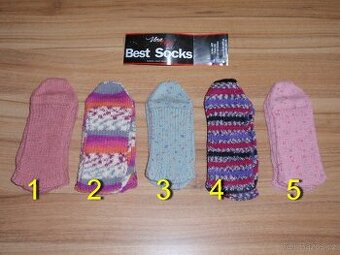 Vlněné ručně pletené ponožky - velikost 39 - 40